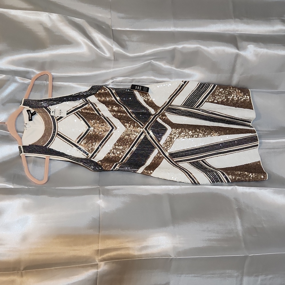 Aztec Sequin Bodycon Mini Dress | Express - Picture 3 of 14